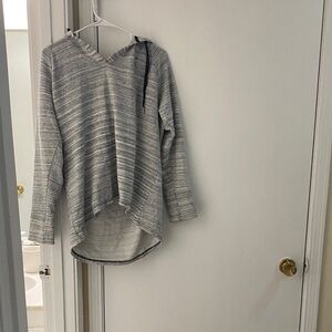 Gray Striped Hoodie